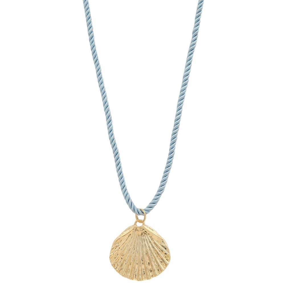 SODAJO SEASHELL PENDANT CORD GOLD DIPPED NECKLACE, HN 296