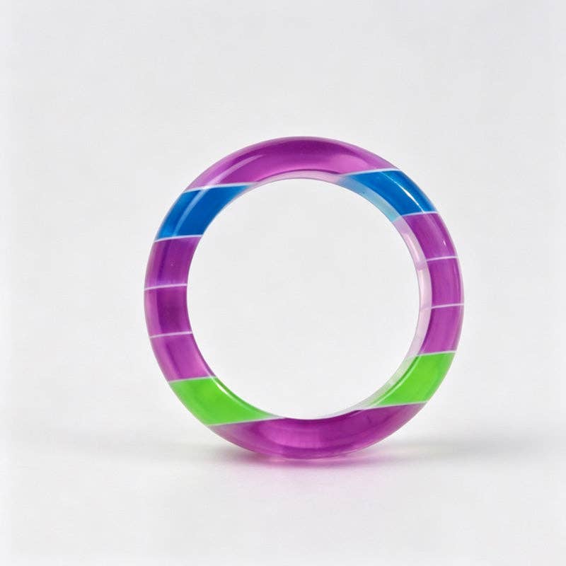 Rainbow Stripe Resin Ring