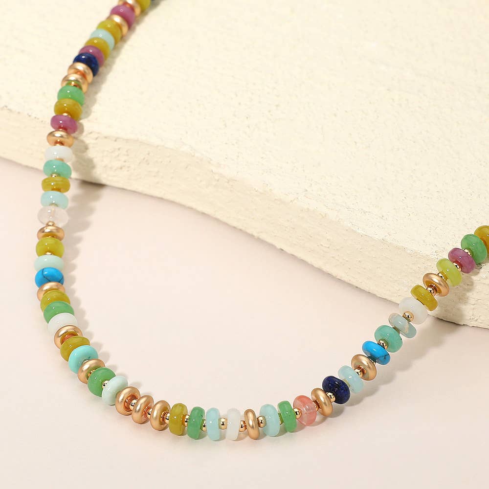 Multi Resin Beaded Necklace