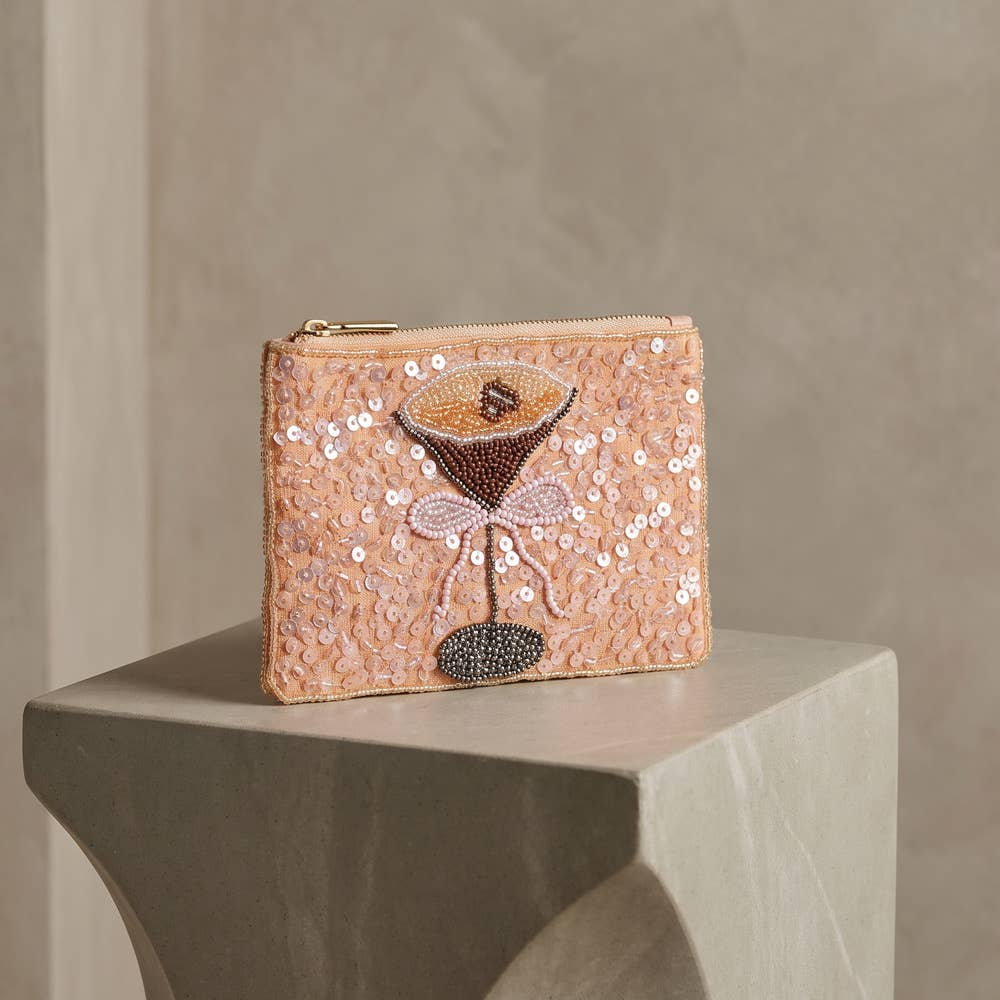 Espresso Martini Sequin Beaded Coin Pouch