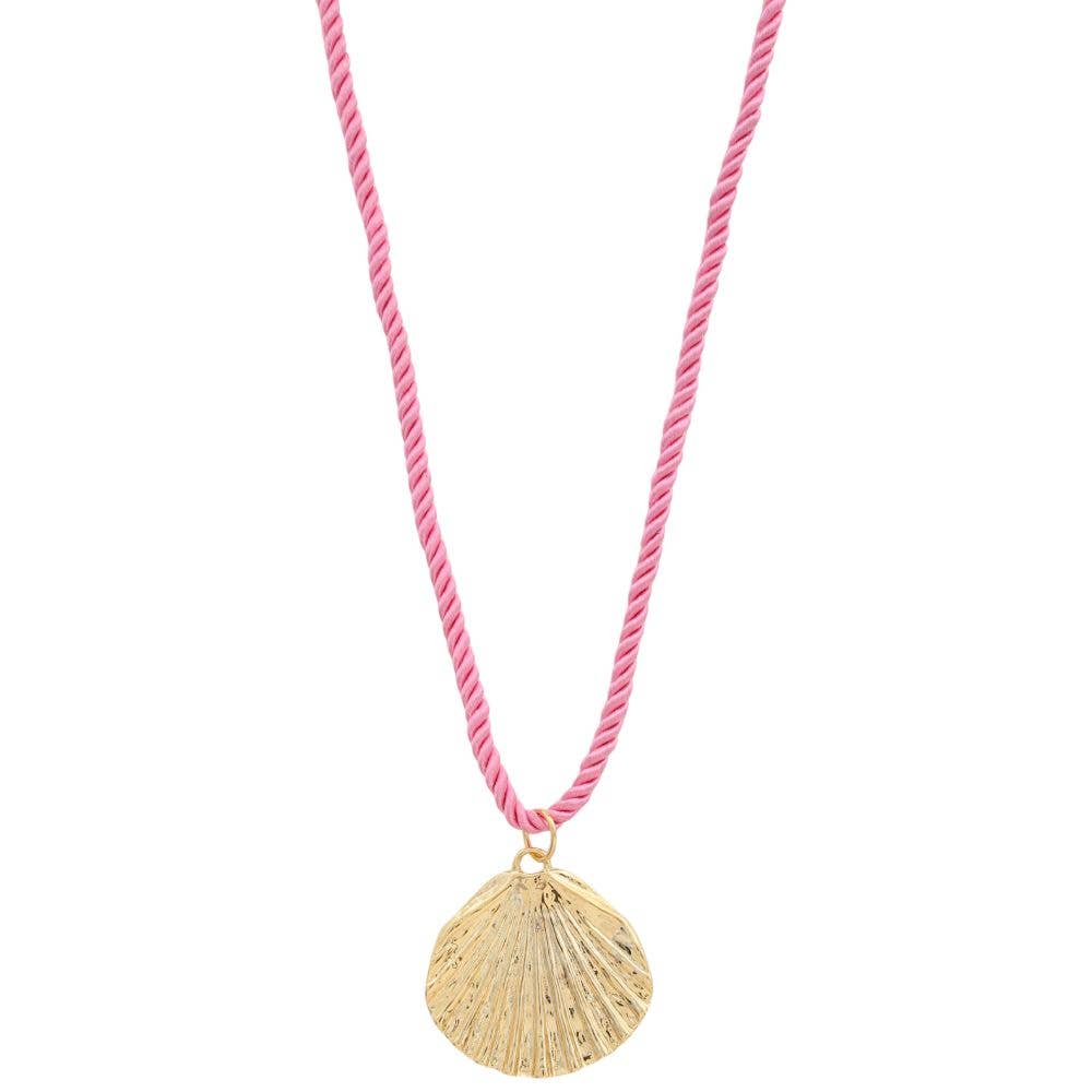 SODAJO SEASHELL PENDANT CORD GOLD DIPPED NECKLACE, HN 296