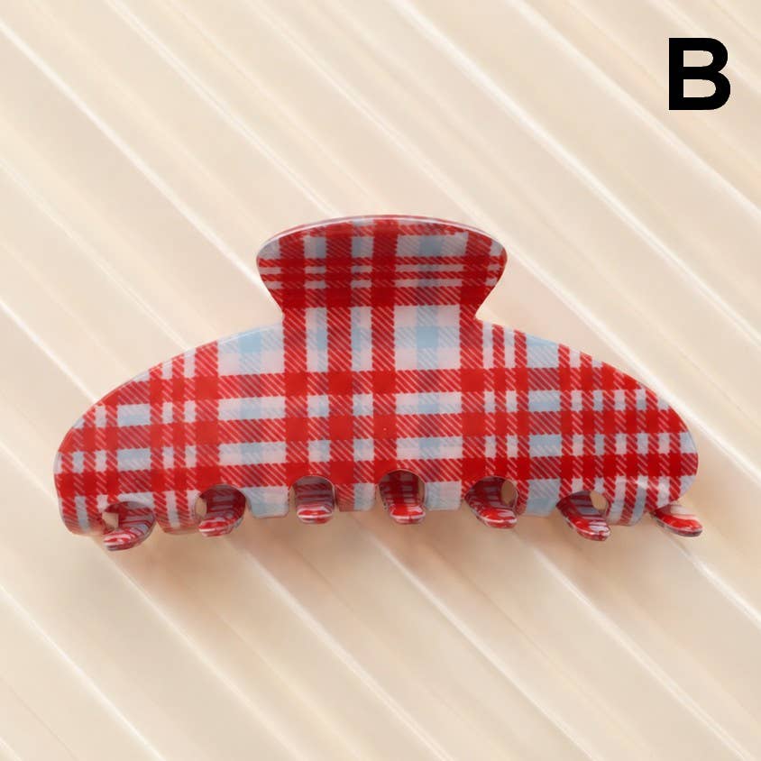 Pastel Plaid & Gingham Hair Claw Clip | 40H1194