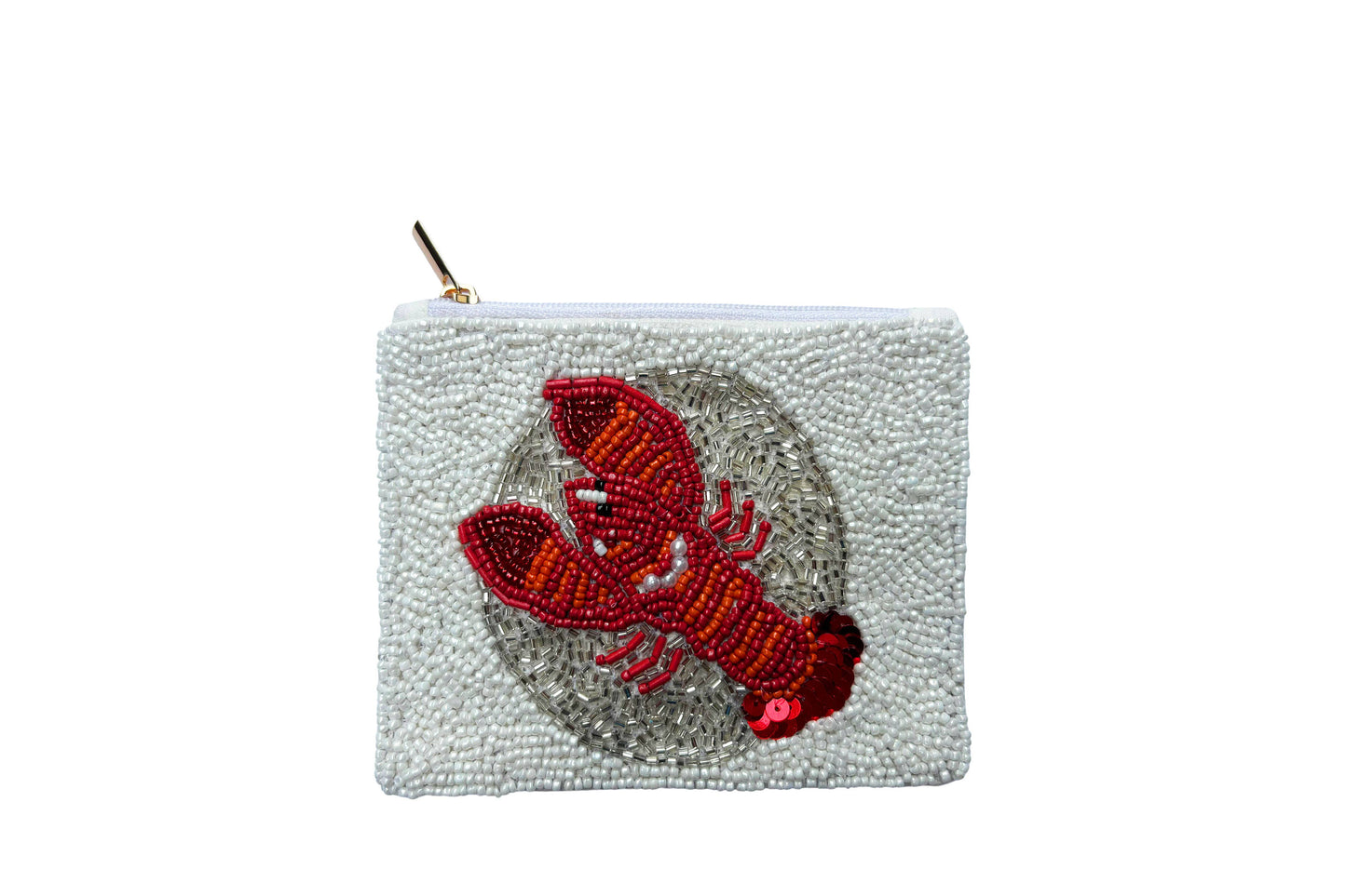 Lobster Themed Fully Beaded Coin Purse