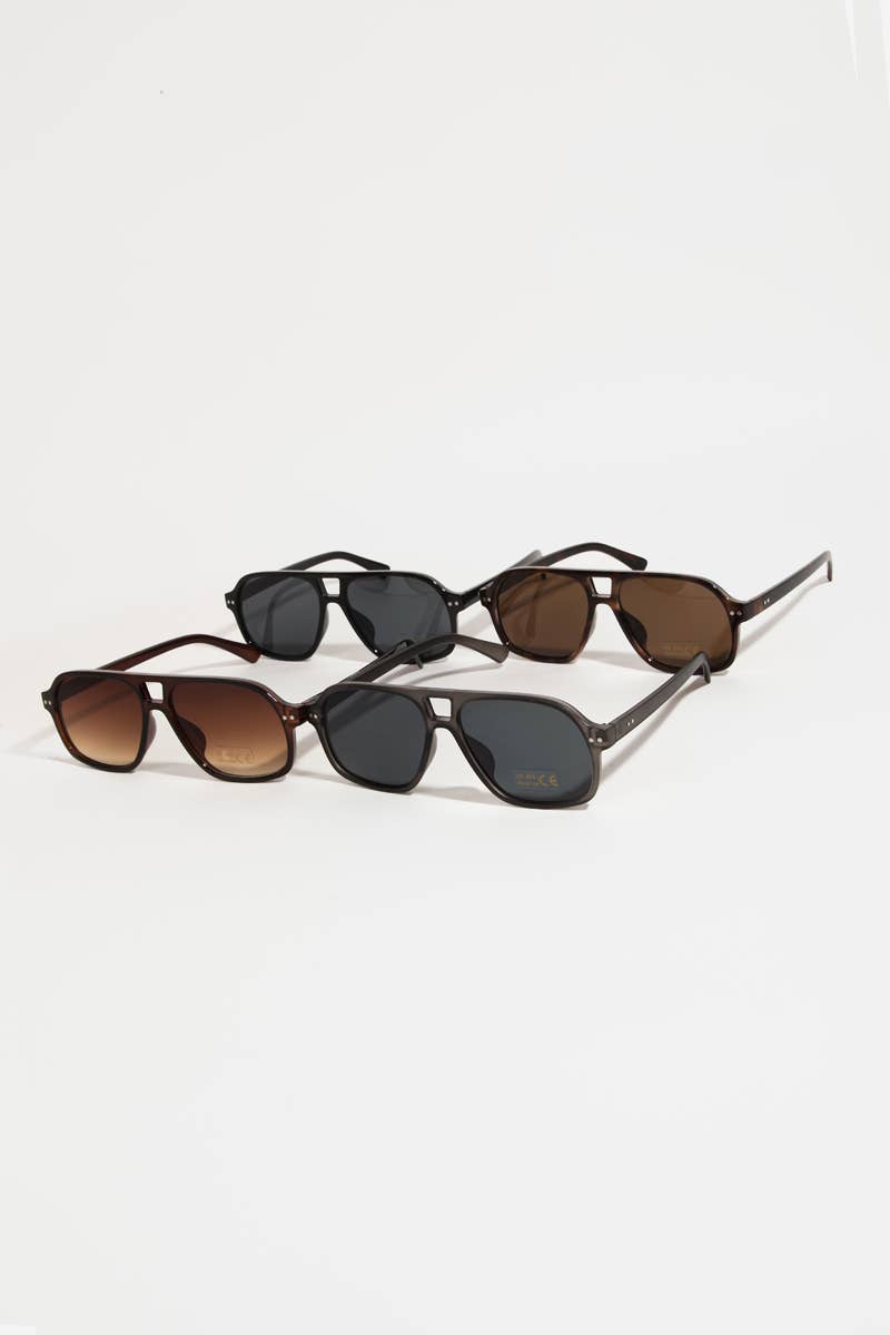 Plastic Aviator Frame Sunglasses