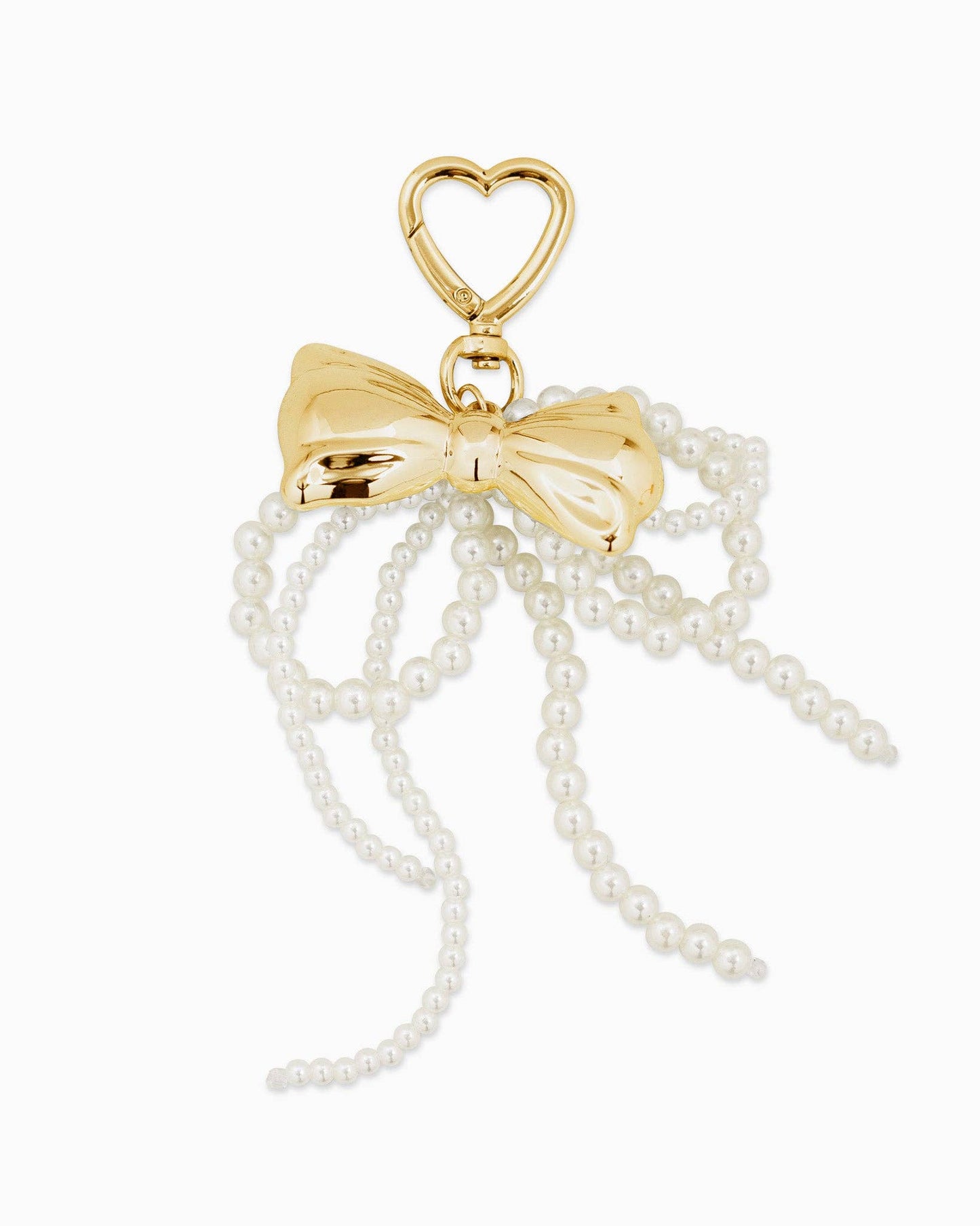 Puffy Bow Acrylic Pearl Bow Drop Bag Charm