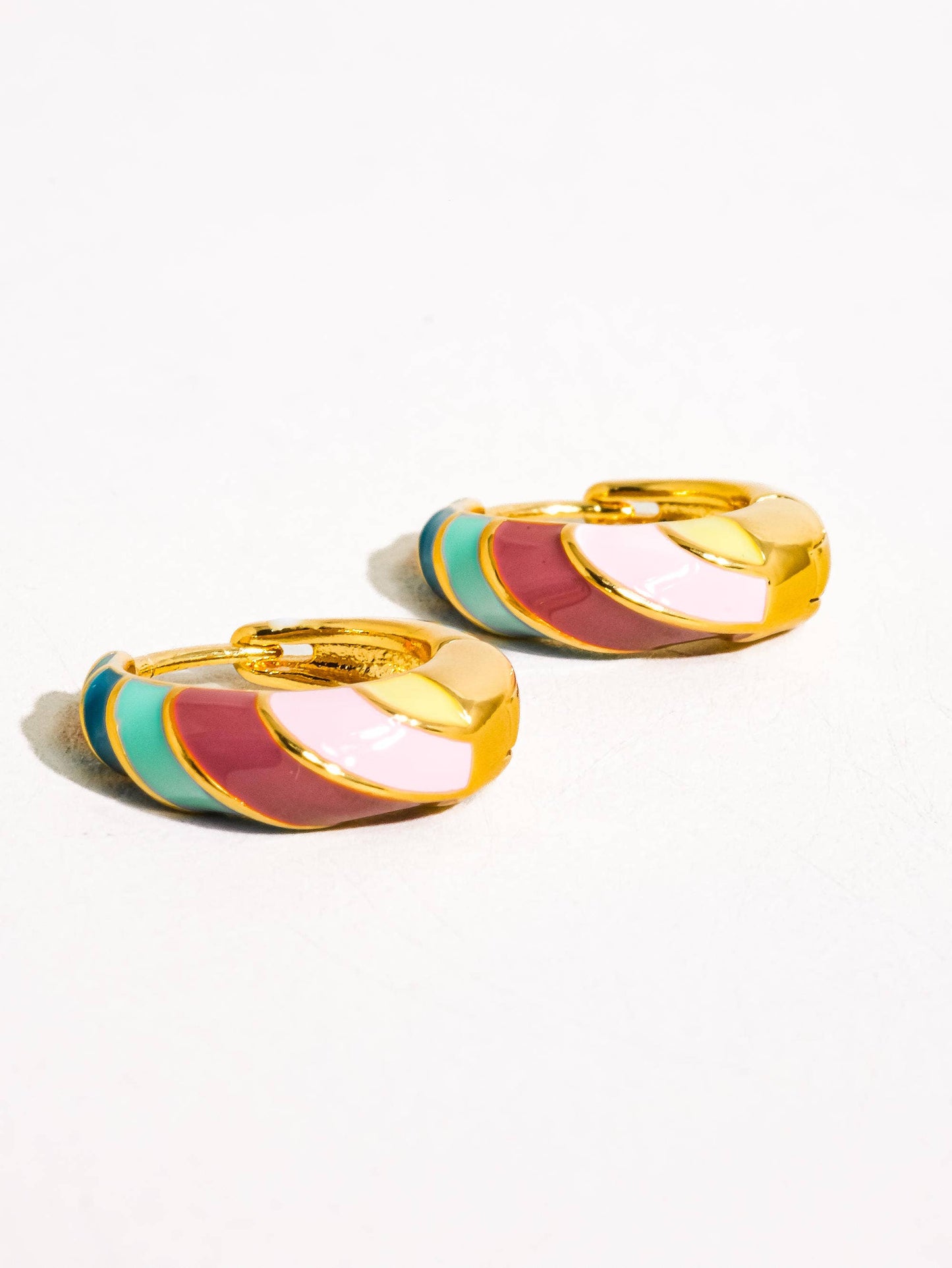 Paloma 18K Gold Colorful Striped Hoop Earring