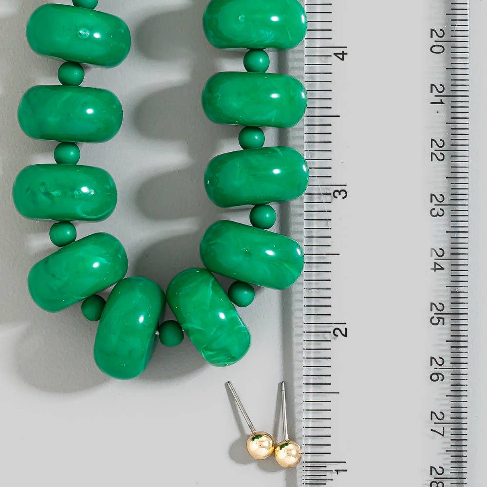Bulky Acrylic Bead Link Necklace Set