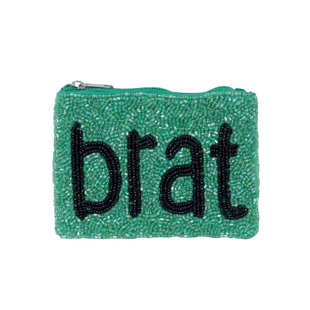 BRAT Message Seed Beaded Mini Pouch Bag