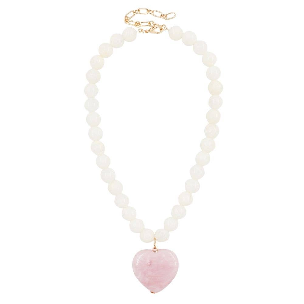 BEAD HEART PENDANT NECKLACE