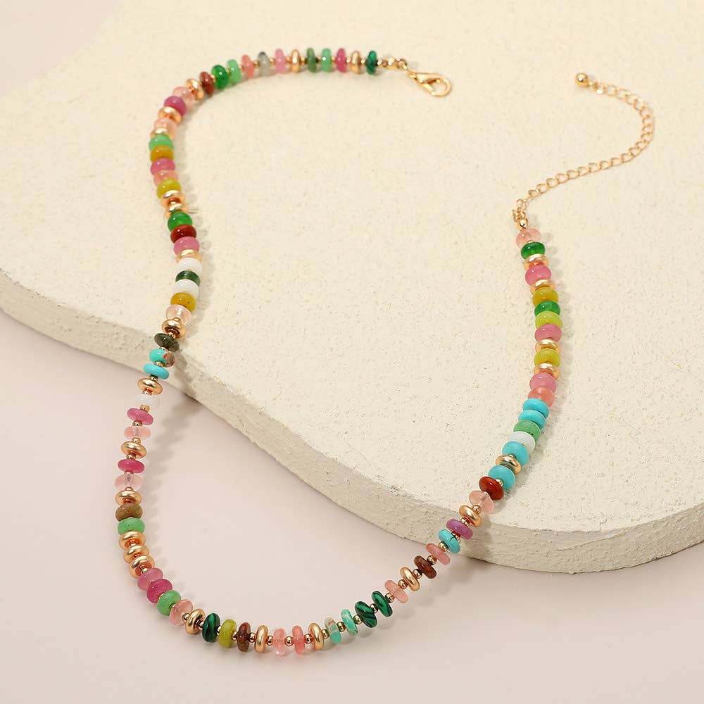 Multi Resin Beaded Necklace