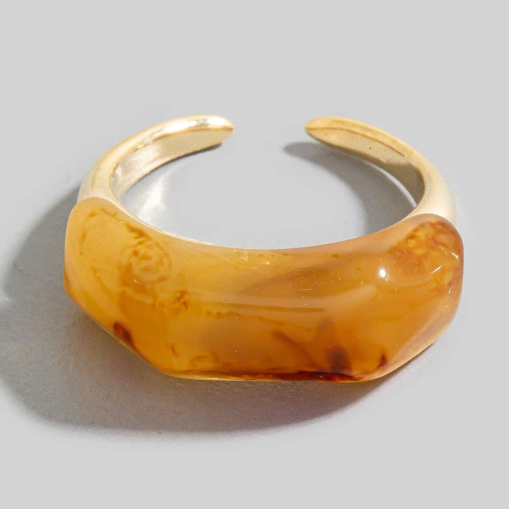 Resin Accent Gold Open Band Ring