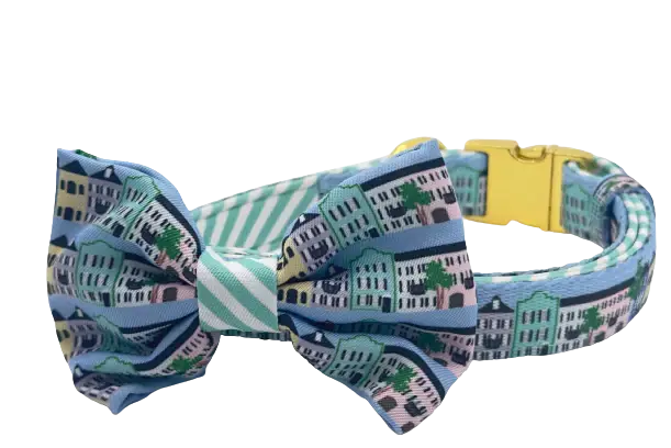 Rainbow Row Bow Tie - Blue and Green