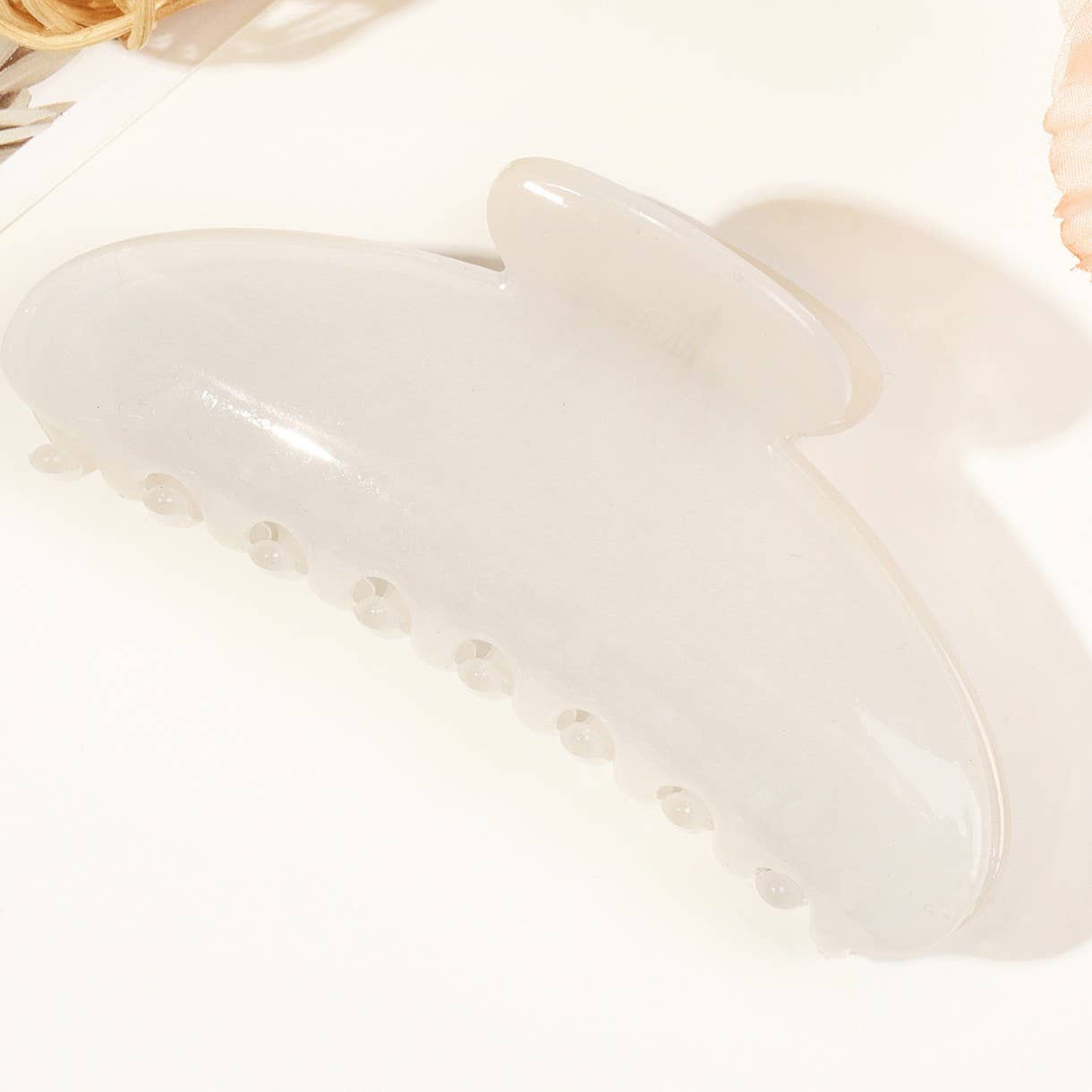 Minimalist Solid Color Glossy Half-Circle Hair Claws