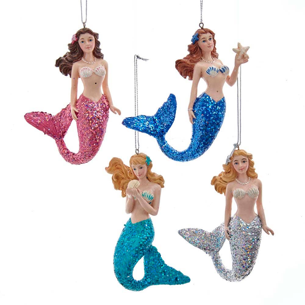 4.25"RESIN MERMAID W/GLITTER TAIL 4/A
