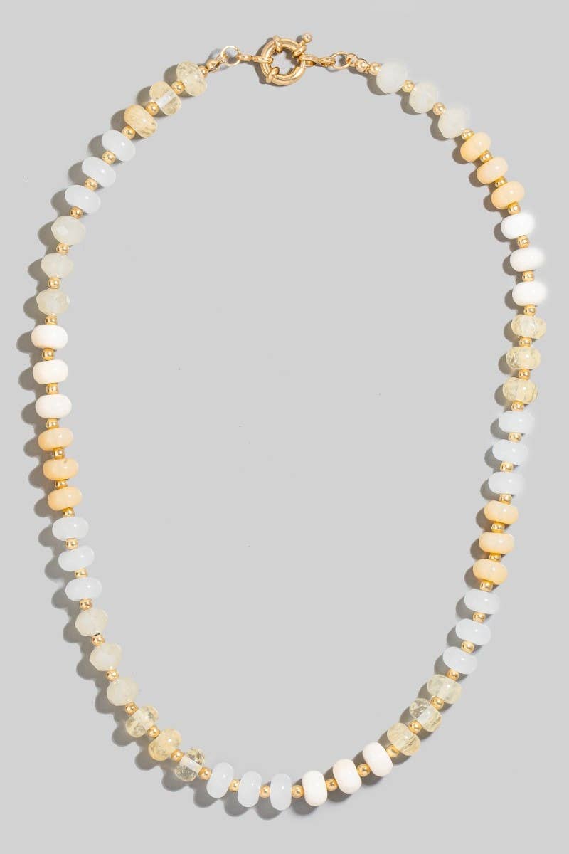 Round Stone Beaded Necklace
