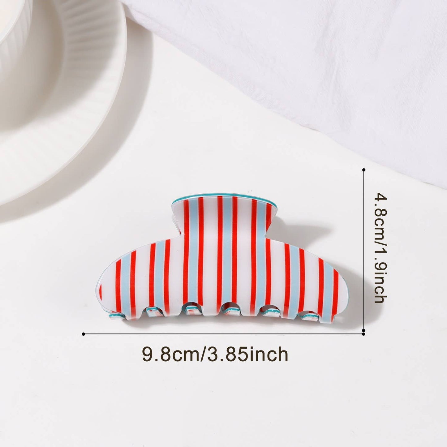 Colorful Vertical Stripe Pattern Hair Claw Clip