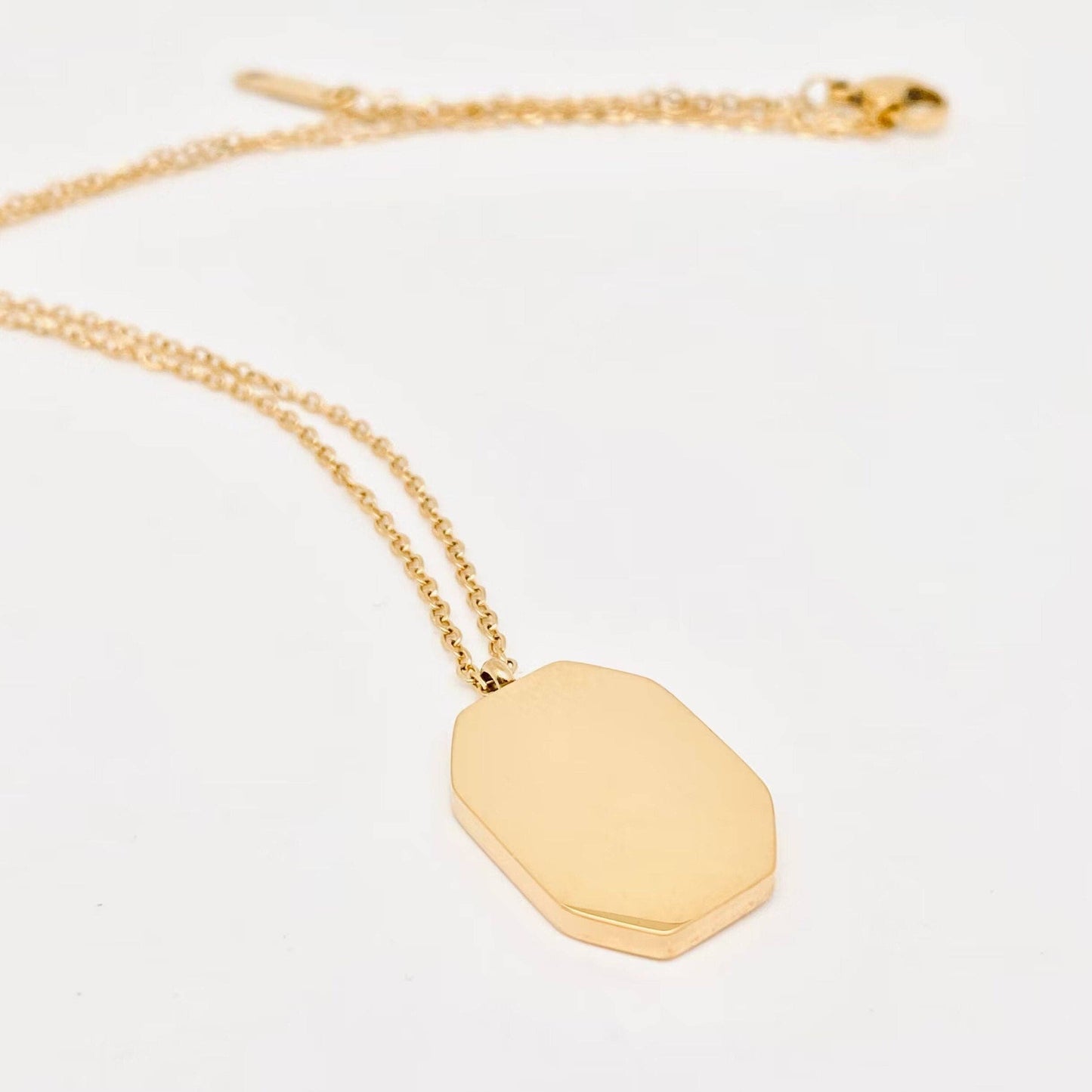 Gold-plated Stainless Steel Zircon Pendant Necklace - FGS