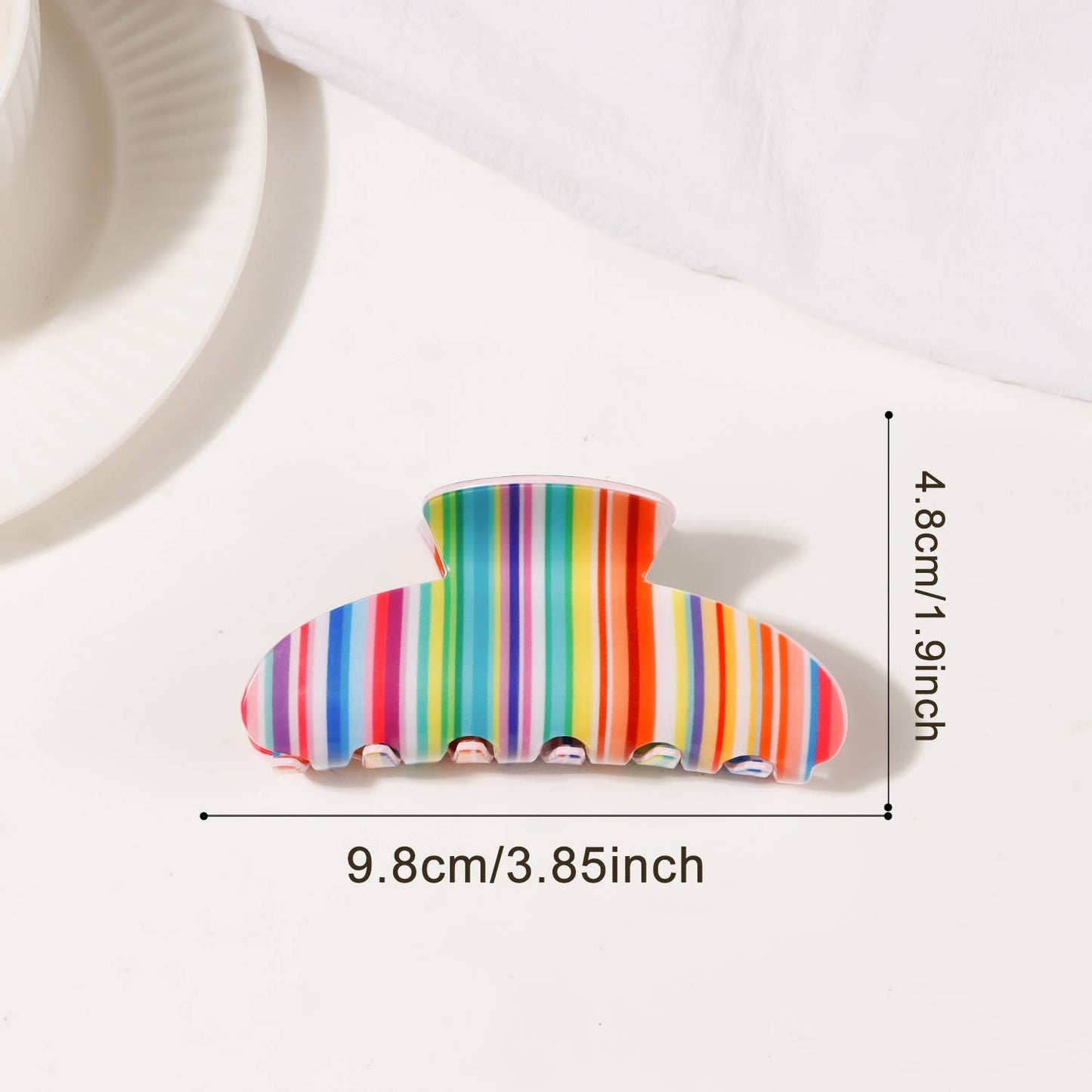 Colorful Vertical Stripe Pattern Hair Claw Clip