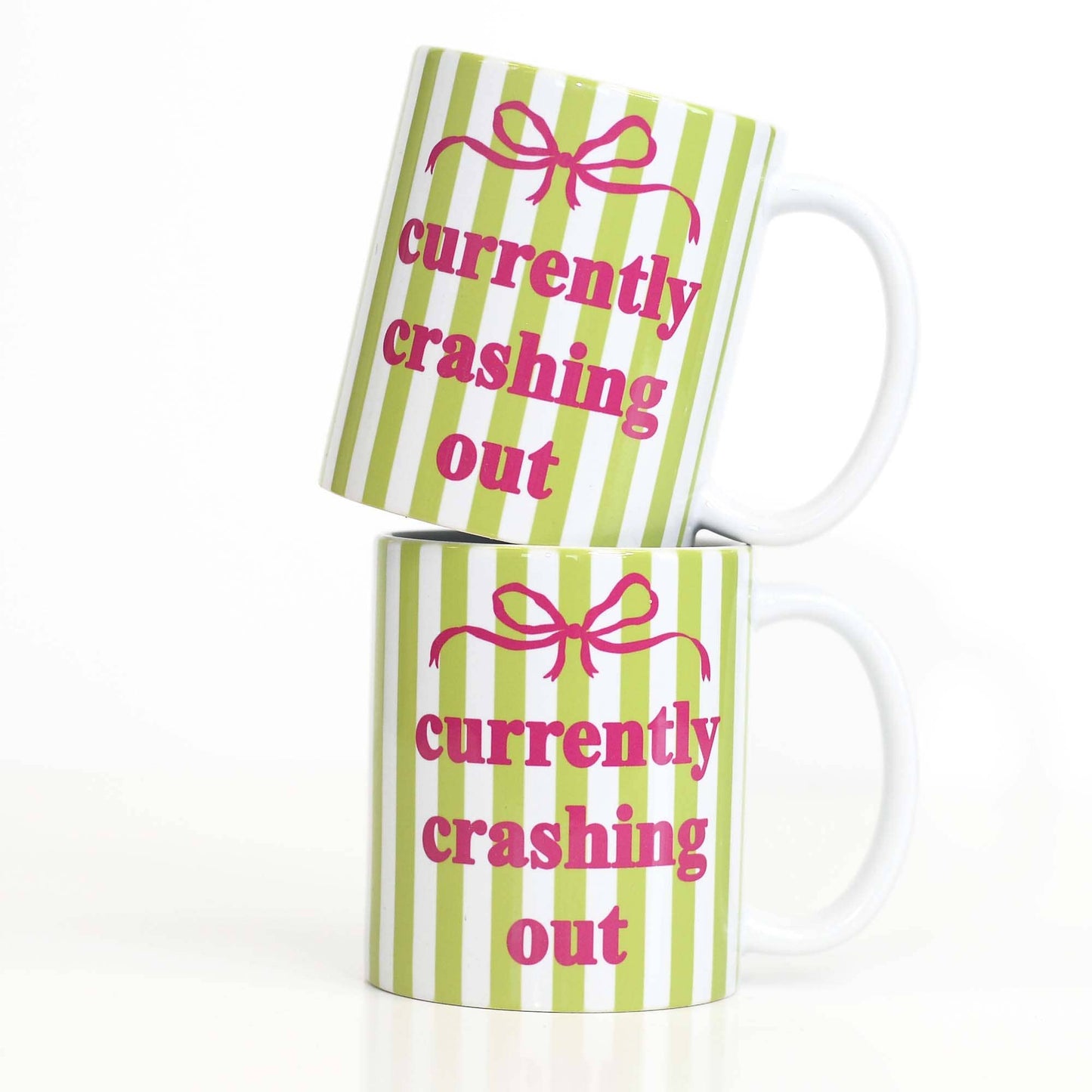 Currently Crashing Out Funny Mug, Crashing Out Coffee Mug