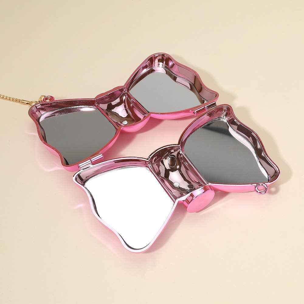 Metallic Compact Bow Clutch Evening Bag / Crossbody Bag