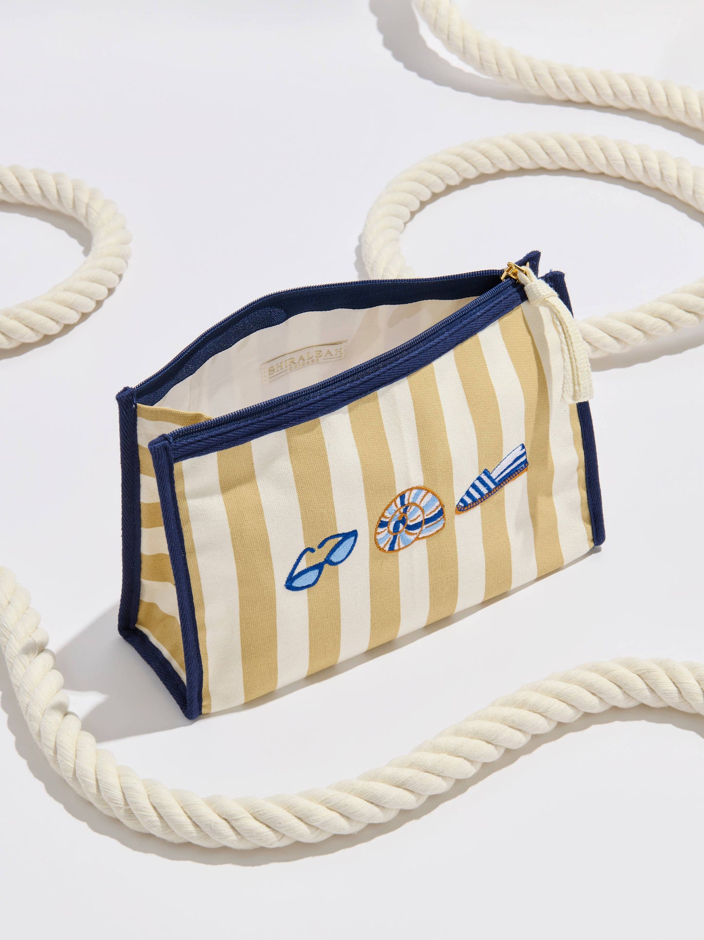 SHELLY ZIP POUCH,NATURAL