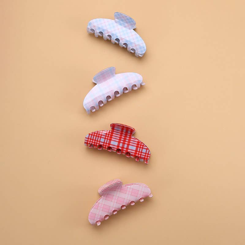 Pastel Plaid & Gingham Hair Claw Clip | 40H1194