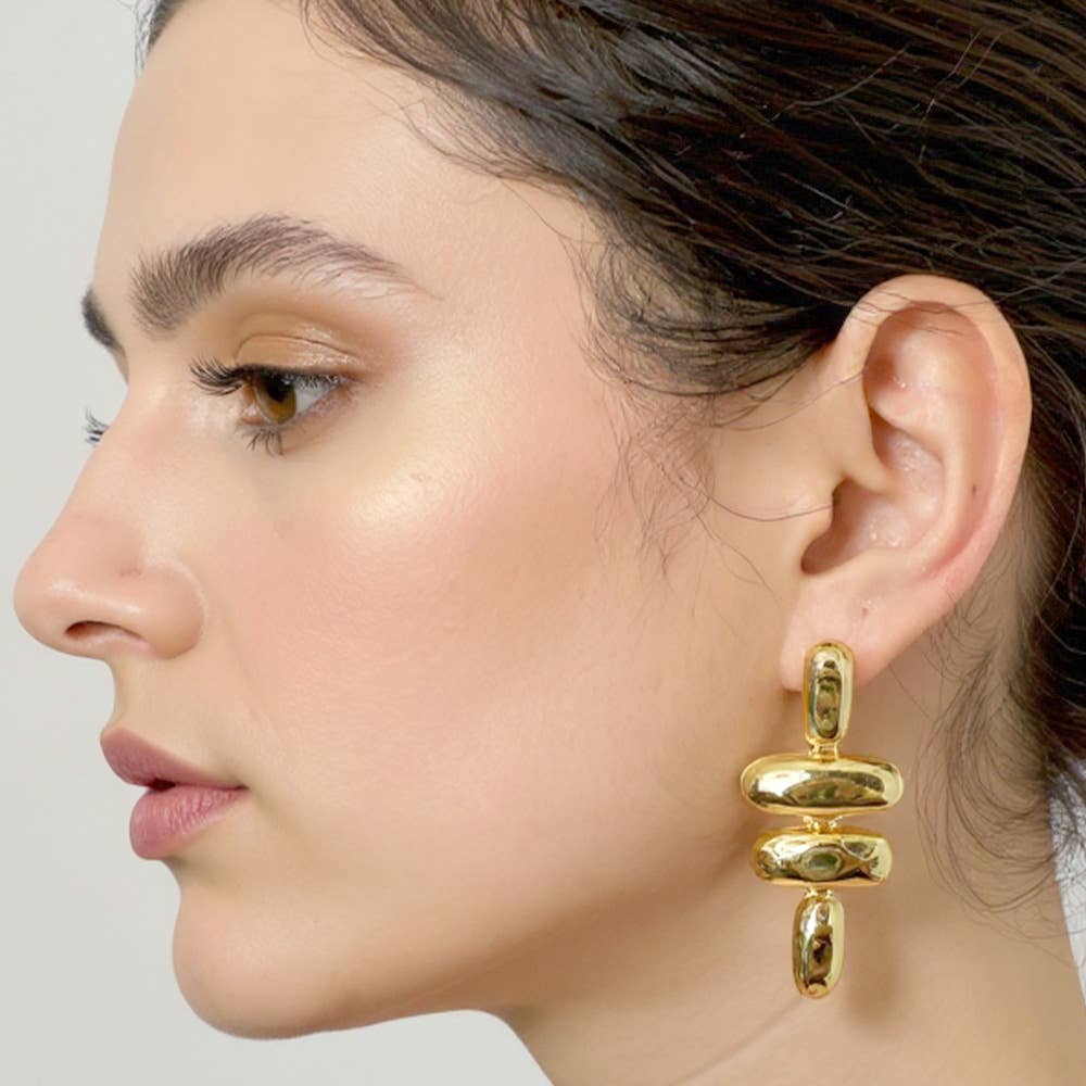 14K Gold Dipped Geometric Drop Earrings