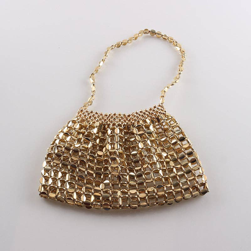 Simple Hollow Out Handmade Beaded Handbag