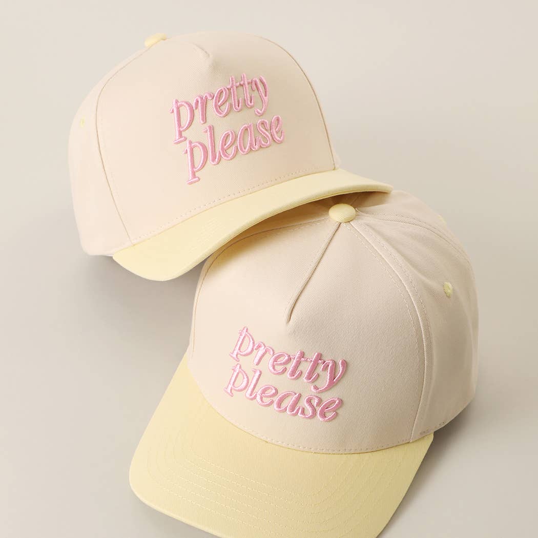 Pretty Please 3D Embroidered Two-Tone Trucker Hat