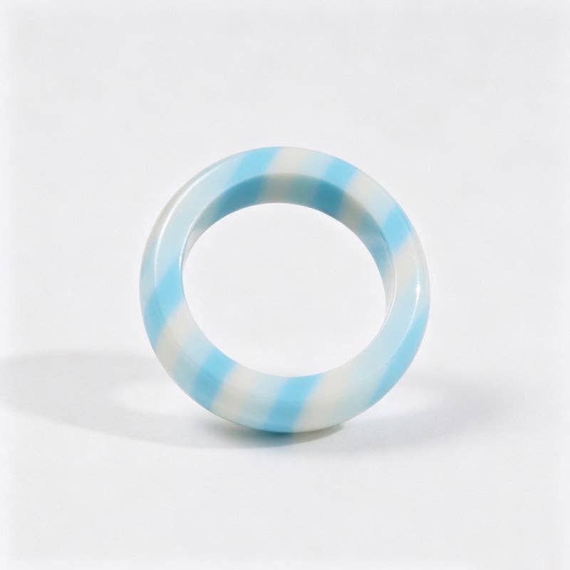 Rainbow Stripe Resin Ring