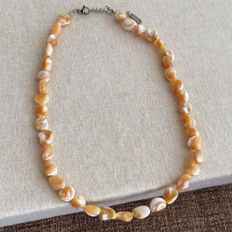 Iridescent Mother-of-Pearl Shell Nugget Necklaces