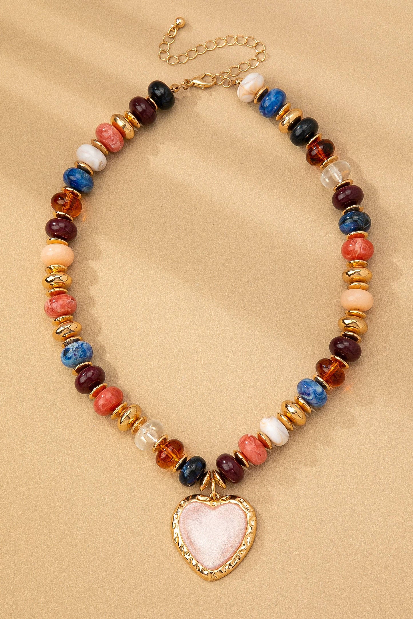 Handmade Chunky Beaded Charm Necklace