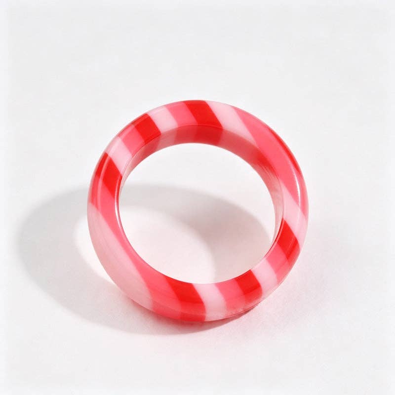 Rainbow Stripe Resin Ring