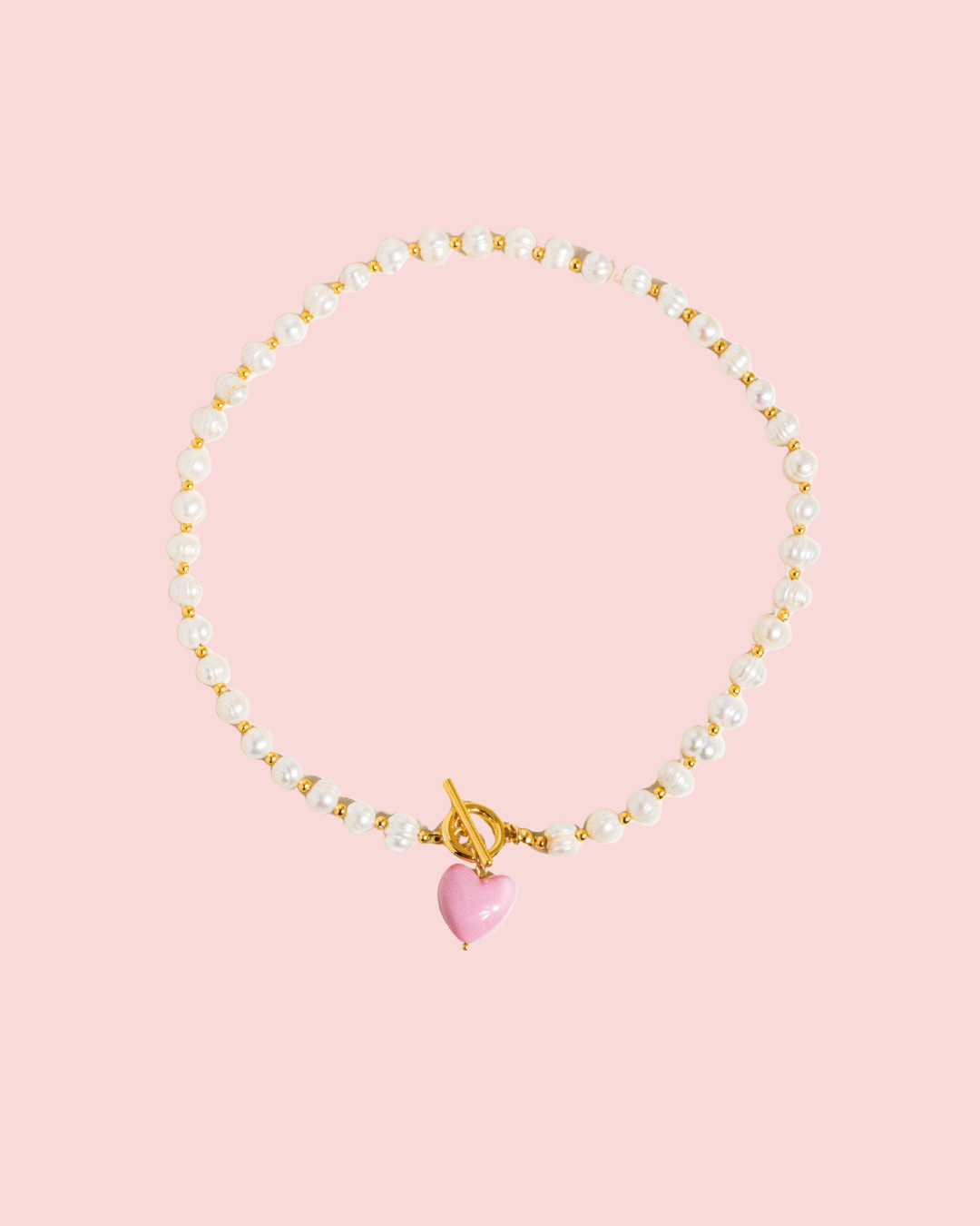 Wren Vintage Natural Pearl Heart Necklace